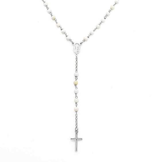 Necklace Amen Woman Rosari in Silver Madreperla CROBB4P - CROBB4P